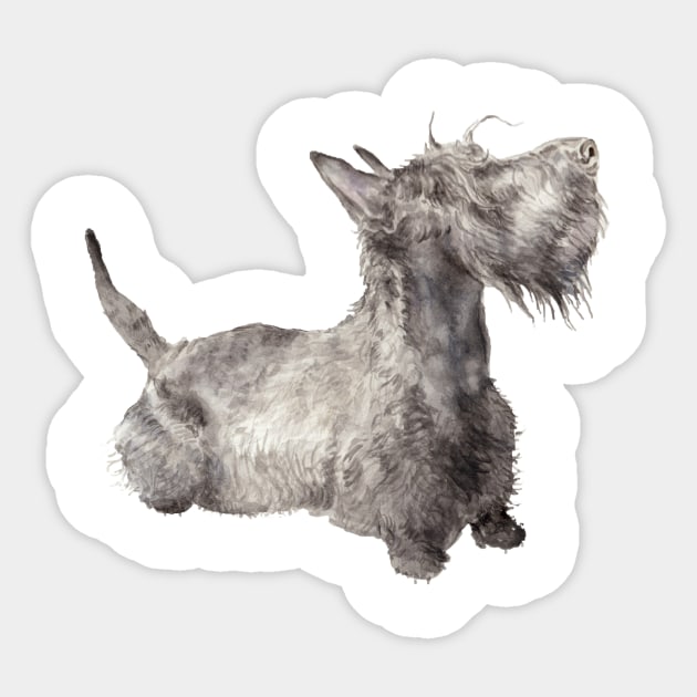 Scottie Silhouette Sticker by wanderinglaur